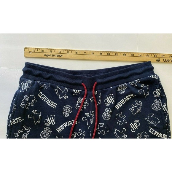 Harry Potter Hogwarts Sweat Pants Drawstring Front Size Large EUC blue and white - Picture 7 of 8